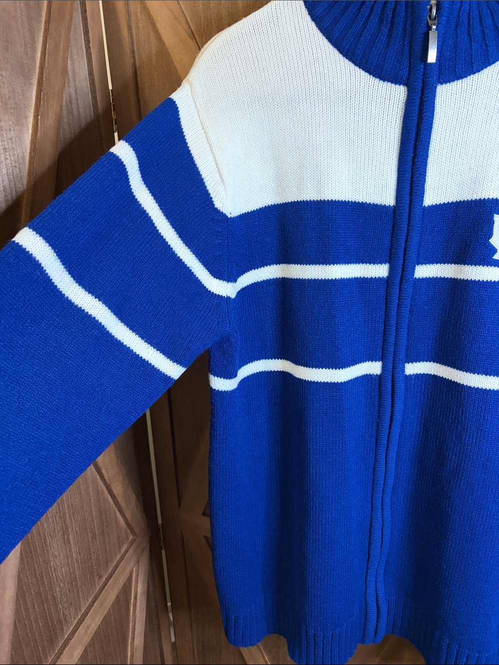 Vintage Toronto Maple Leafs NHL Licensed Ilanco Full-Zip Knit Sweater SIZE LARGE - Picture 6 of 10